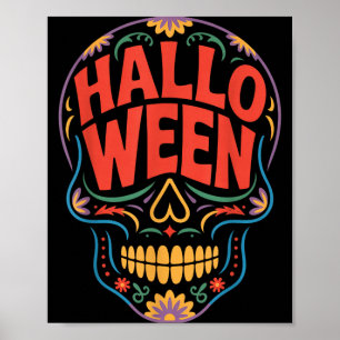 Halloween Costumes Skull Typography Graphic Creepy Poster