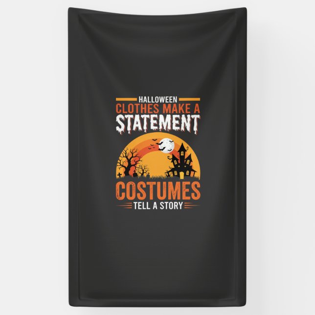 Halloween Costumes Statement Haunted House Design Banner (Vertical)