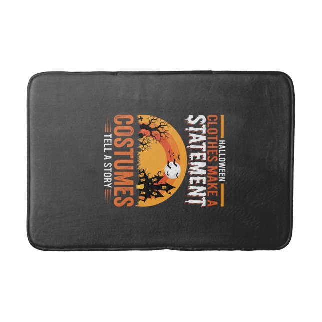 Halloween Costumes Statement Haunted House Design Bath Mat (Front)