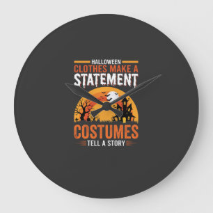 Halloween Costumes Statement Haunted House Design Large Clock