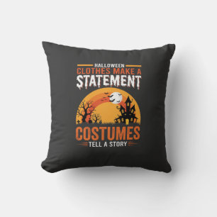 Halloween Costumes Statement Haunted House Design Throw Pillow