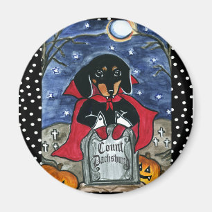 Halloween Count  Dachshund Magnet