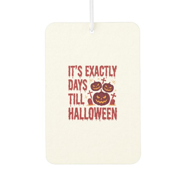 Halloween Countdown Pumpkins Graveyard Horror Typo Air Freshener (Front)