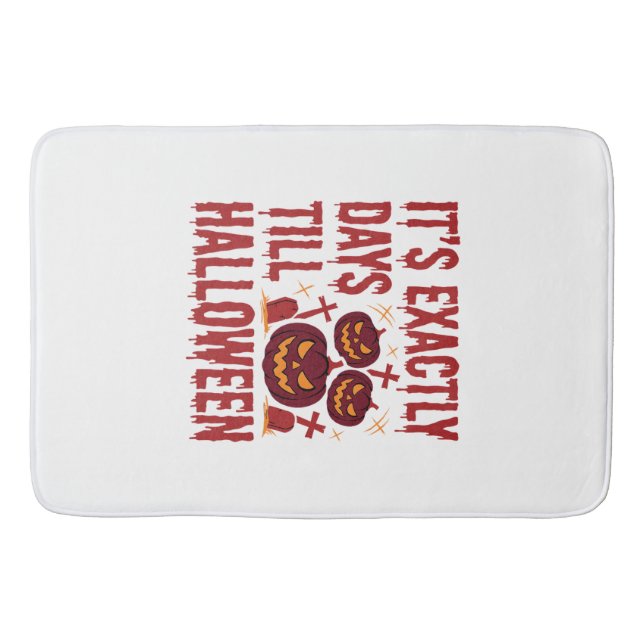 Halloween Countdown Pumpkins Graveyard Horror Typo Bath Mat (Front)