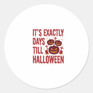 Halloween Countdown Pumpkins Graveyard Horror Typo Classic Round Sticker