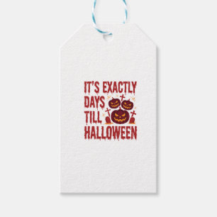 Halloween Countdown Pumpkins Graveyard Horror Typo Gift Tags