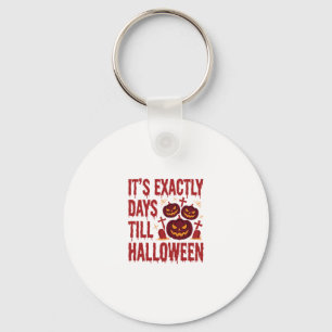 Halloween Countdown Pumpkins Graveyard Horror Typo Keychain