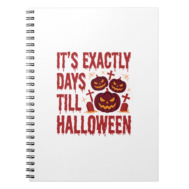 Halloween Countdown Pumpkins Graveyard Horror Typo Notebook (Front)
