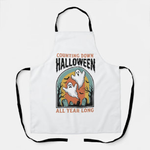 Halloween Countdown Shirt Vintage Graveyard Graphi Apron