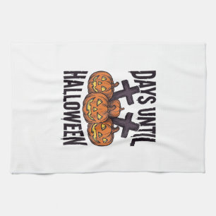Halloween Countdown Shirt Vintage Pumpkin Design_1 Kitchen Towel