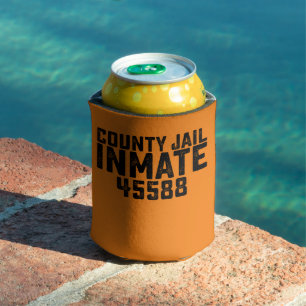 Halloween County Jail Inmate Prisoner Orange Costu Can Cooler