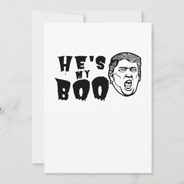 Halloween Couples Funny sHe's My Boo Ghost Card (Front)