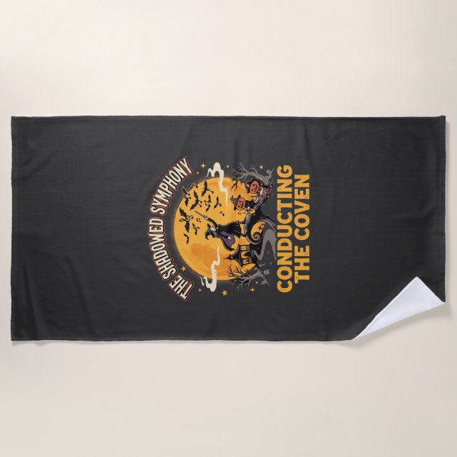 Halloween Coven Conductor Beach Towel (Front)