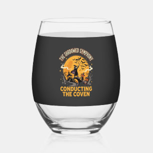 Halloween Coven Conductor Stemless Wine Glass