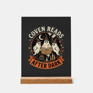 Halloween Coven Readers Night Acrylic Sign