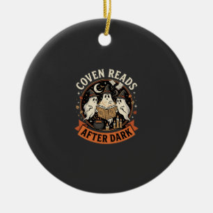 Halloween Coven Readers Night Ceramic Ornament