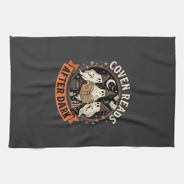 Halloween Coven Readers Night Kitchen Towel (Horizontal)