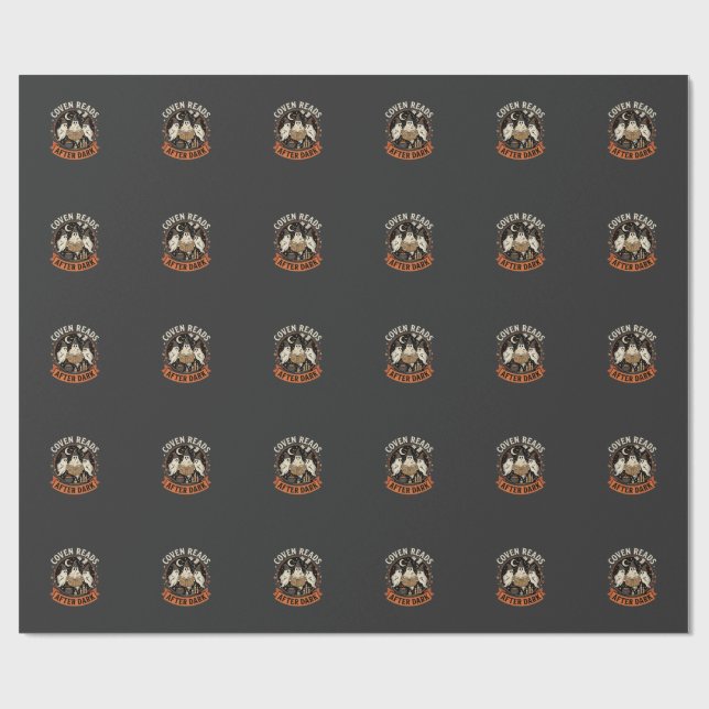 Halloween Coven Readers Night Wrapping Paper (Flat)