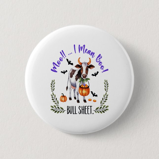 Halloween Cow Bull Sheet 2 Inch Round Button (Front)
