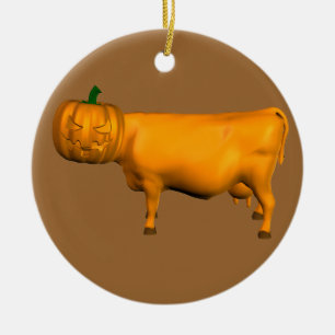 Halloween Cow Ceramic Ornament