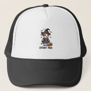 Halloween Cow Shirt Cute Witch Calf Engraving Art Trucker Hat