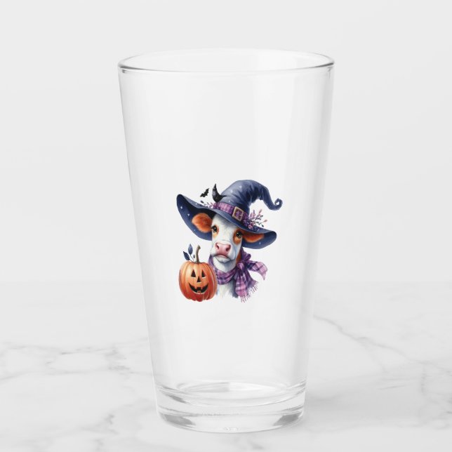 Halloween Cow with Fall Glass (Front)
