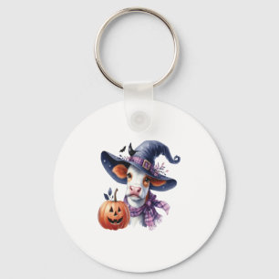 Halloween Cow with Fall Keychain
