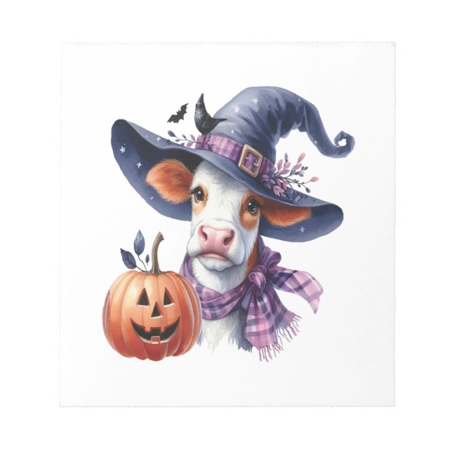 Halloween Cow with Fall Notepad (Front)