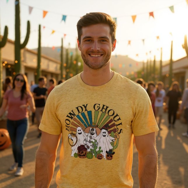 Halloween Cowboy Howdy Ghouls Country Ghosts Tri-Blend Shirt (Creator Uploaded)