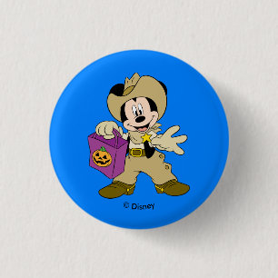 Halloween Cowboy Mickey 1 Inch Round Button