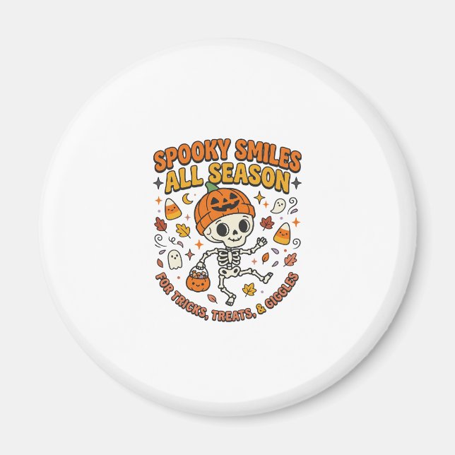 Halloween Cozy Skeleton Celebration Magnet (Front)