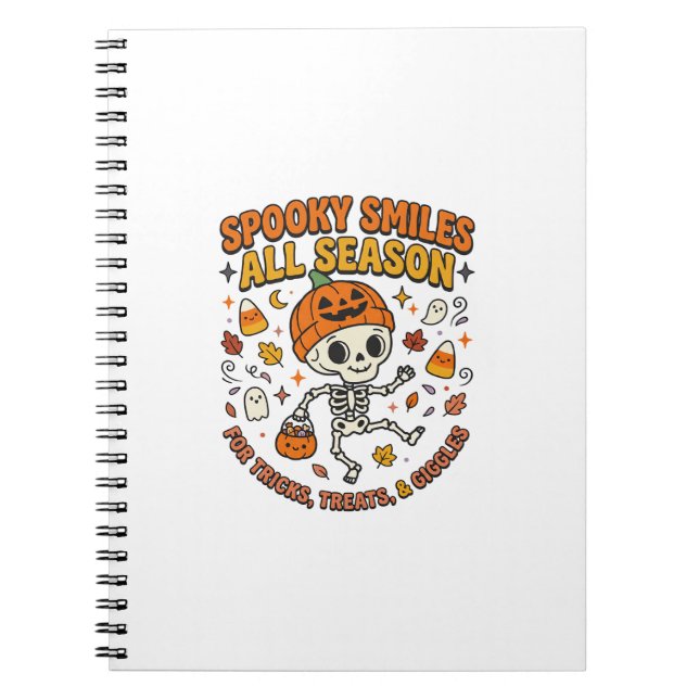 Halloween Cozy Skeleton Celebration Notebook (Front)