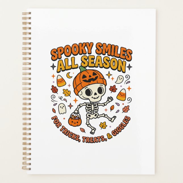 Halloween Cozy Skeleton Celebration Planner (Front)