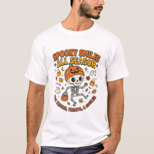 Halloween Cozy Skeleton Celebration T-Shirt
