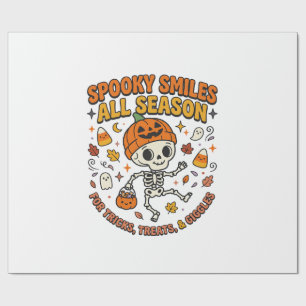 Halloween Cozy Skeleton Celebration Wrapping Paper