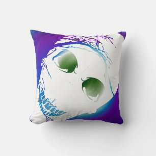 Halloween Cracked Skull with Magic Colours 2 Throw Pillow