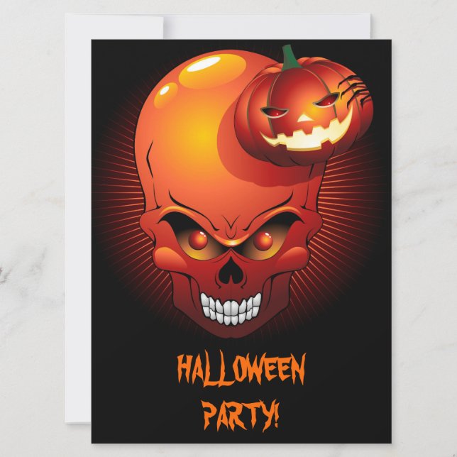 Halloween crâne et invitation Citrouille (Devant)