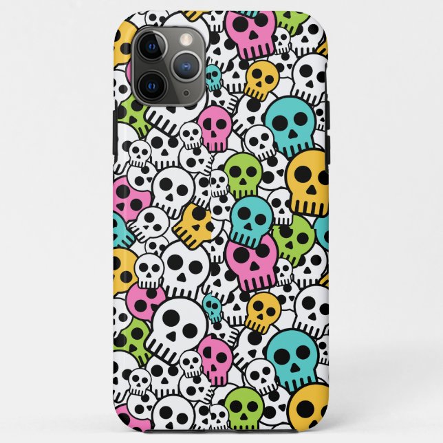 Halloween crâne rose gothique Coque-Mate coque iph (Dos)