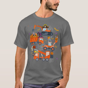 Halloween Crane Truck Construction Pumpkin Toddler T-Shirt