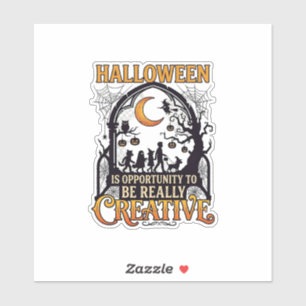 Halloween Creative Kids Silhouette Crescent Moon W