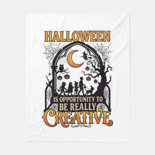Halloween Creative Kids Silhouette Crescent Moon W Fleece Blanket