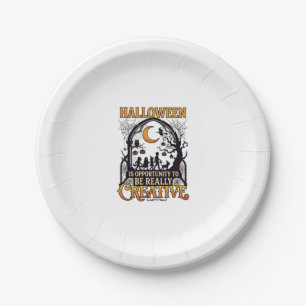 Halloween Creative Kids Silhouette Crescent Moon W Paper Plate