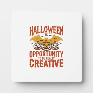 Halloween Creative Pumpkin Bat Vintage Vector Desi Plaque