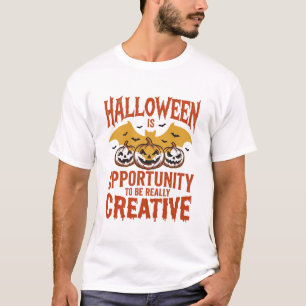 Halloween Creative Pumpkin Bat Vintage Vector Desi T-Shirt