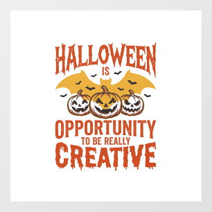 Halloween Creative Pumpkin Bat Vintage Vector Desi Window Cling