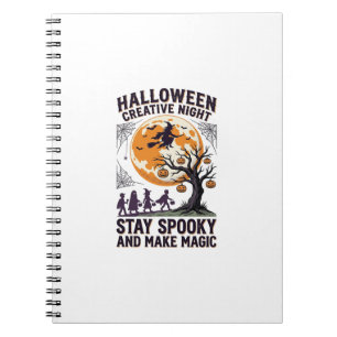 Halloween Creative Shirt Vintage Spooky Moon Art_1 Notebook