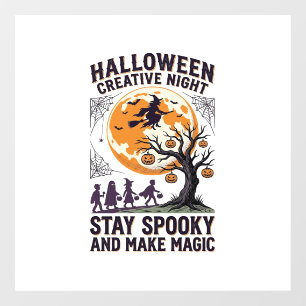 Halloween Creative Shirt Vintage Spooky Moon Art_1 Window Cling