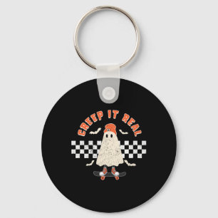 Halloween Creep It Real Ghost Boy Fall Season Skat Keychain