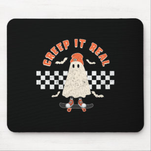 Halloween Creep It Real Ghost Boy Fall Season Skat Mouse Pad