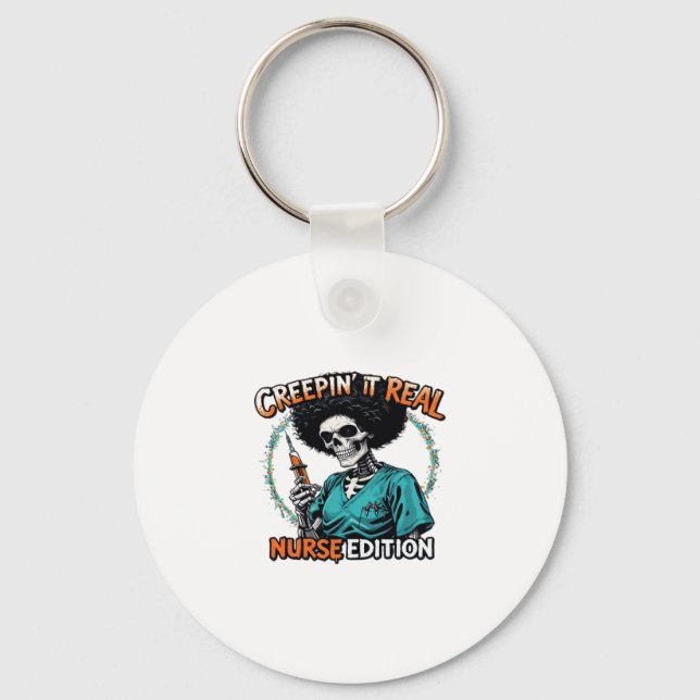 Halloween Creepin It Real! Nurse Edition Classic T Keychain (Front)